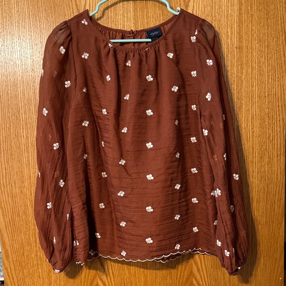 Daytrip Brown Floral Blouse